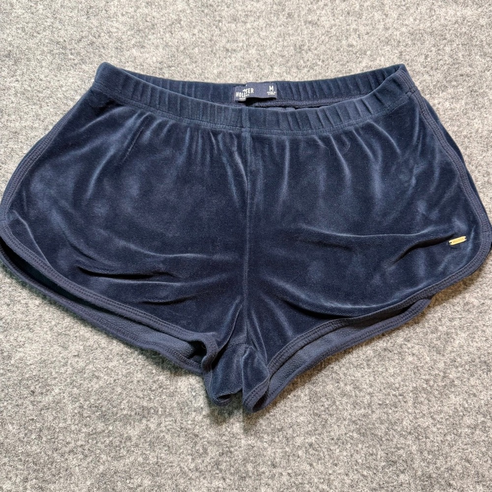 Hollister Cali Navy Velour Dolphin Lounge Shorts Girls Medium
